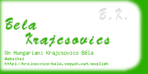 bela krajcsovics business card